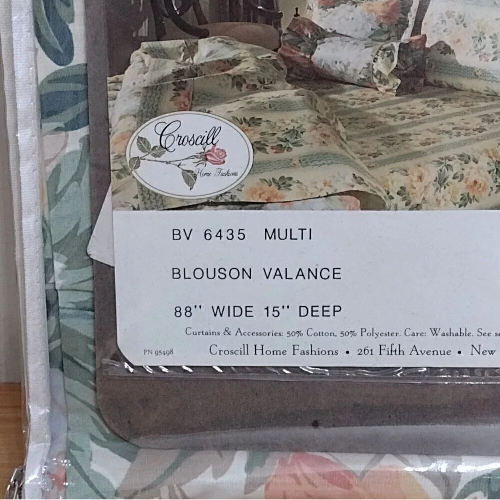 NOS Vintage Croscill BV 6435 Floral Blouson Valance 15 X 88